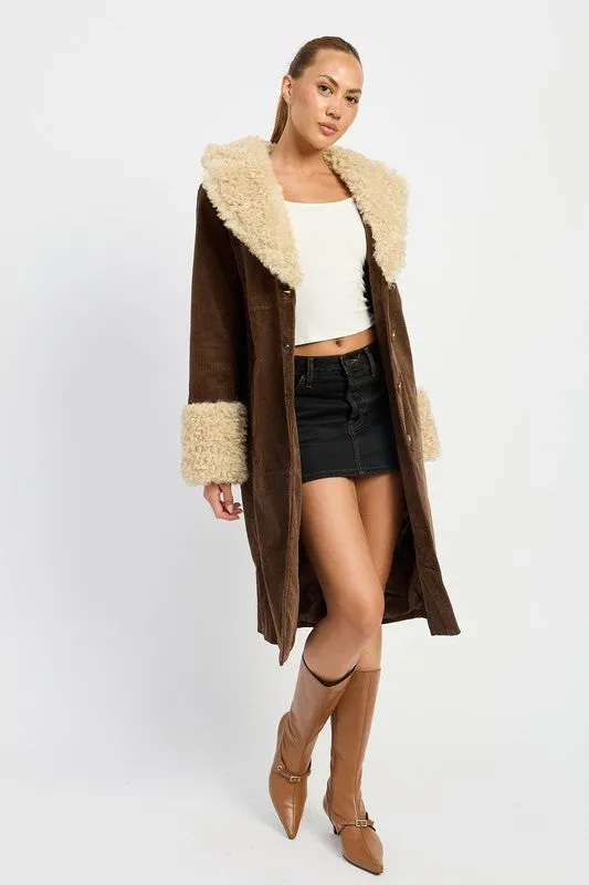 FAUX  MID TRENCH COAT