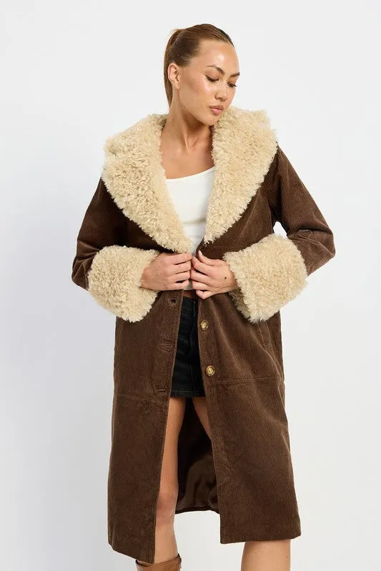 FAUX  MID TRENCH COAT