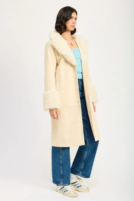 FAUX  MID TRENCH COAT