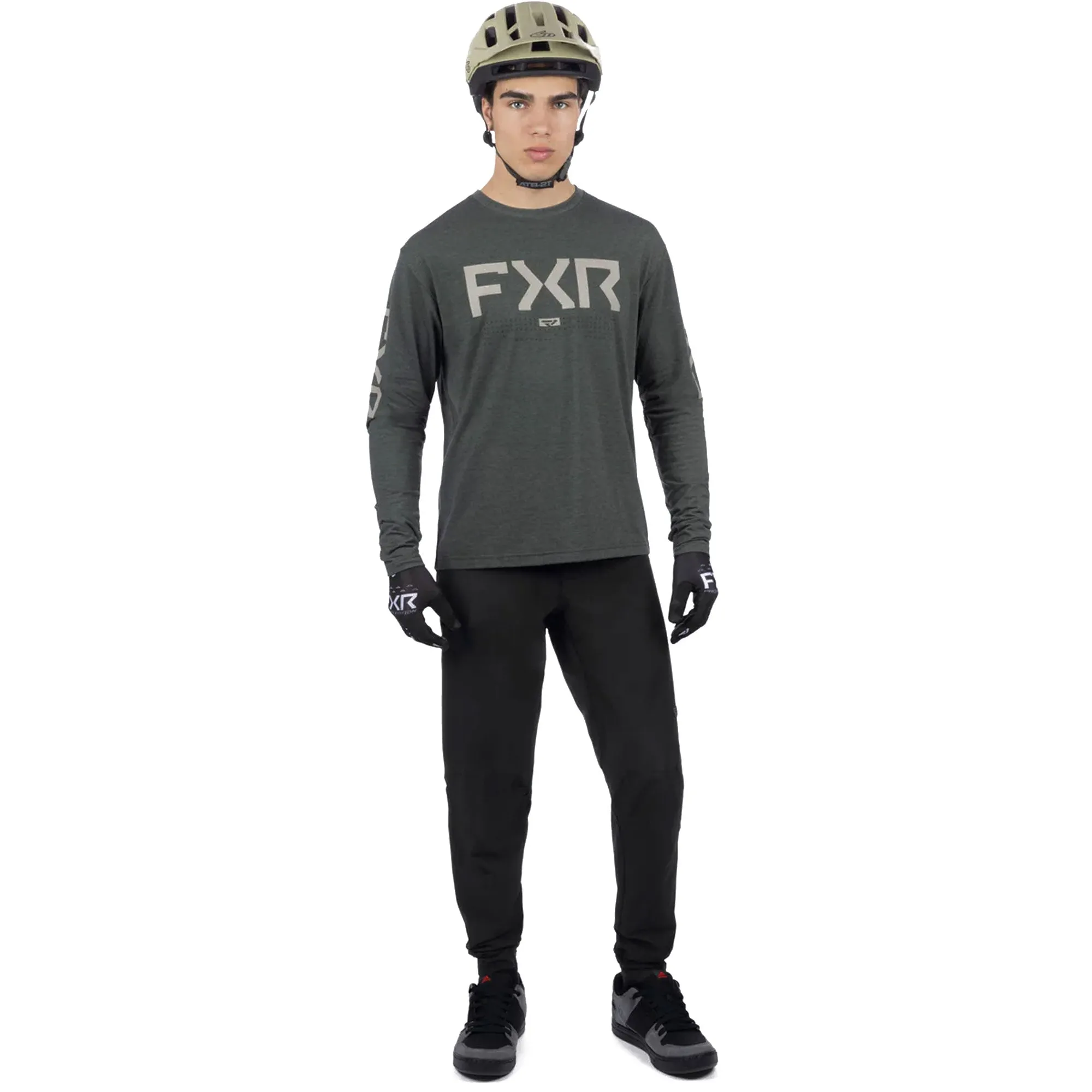 FXR HeliuTech Long Sleeve Offroad Jersey Army Heather/Stone Green