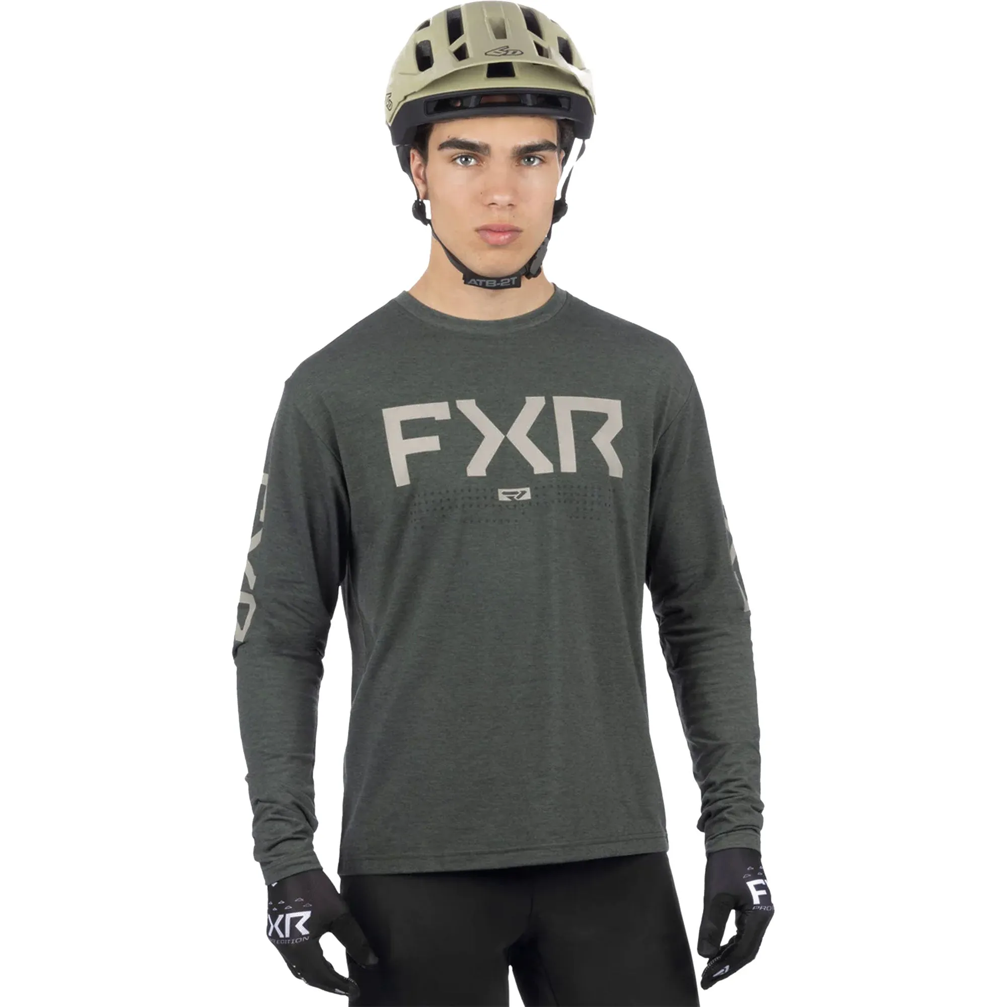 FXR HeliuTech Long Sleeve Offroad Jersey Army Heather/Stone Green