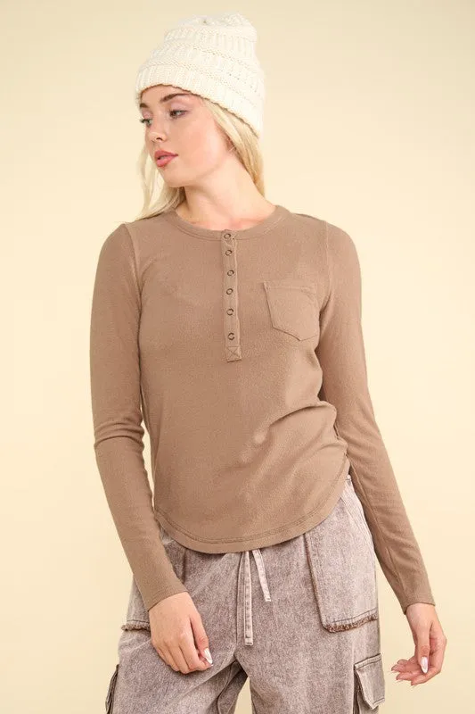 Grace Soft Cozy Brushed Ribbed Knit Top