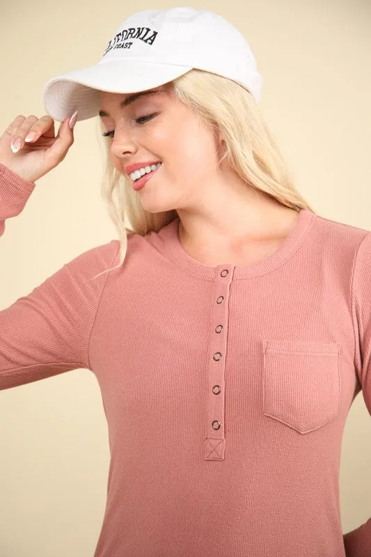 Grace Soft Cozy Brushed Ribbed Knit Top