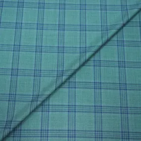 Green With Blue Plaid Dormeuil Forever Green Fabric