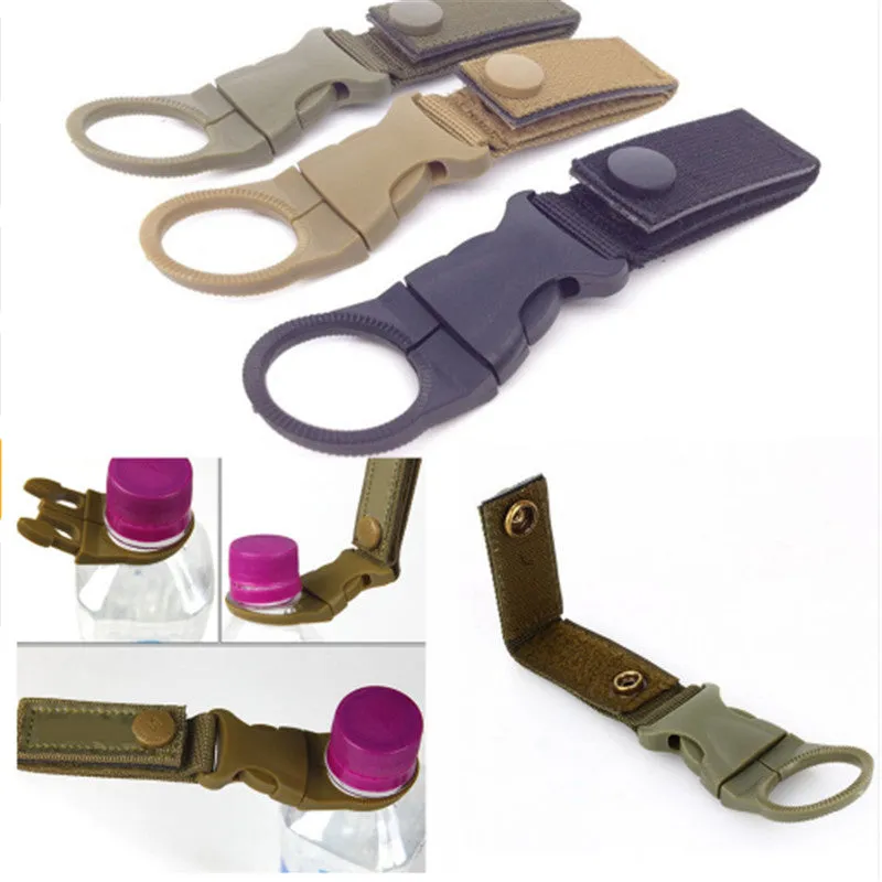 Hiking Military Nylon Webbing Buckle Hook Water Bottle Holder Clip