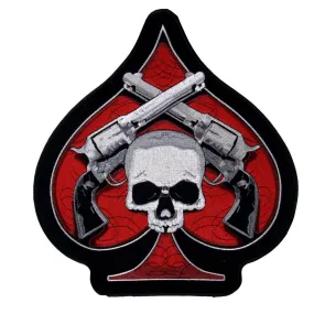 Hot Leathers Skull & Pistols 10" X 11" Patch