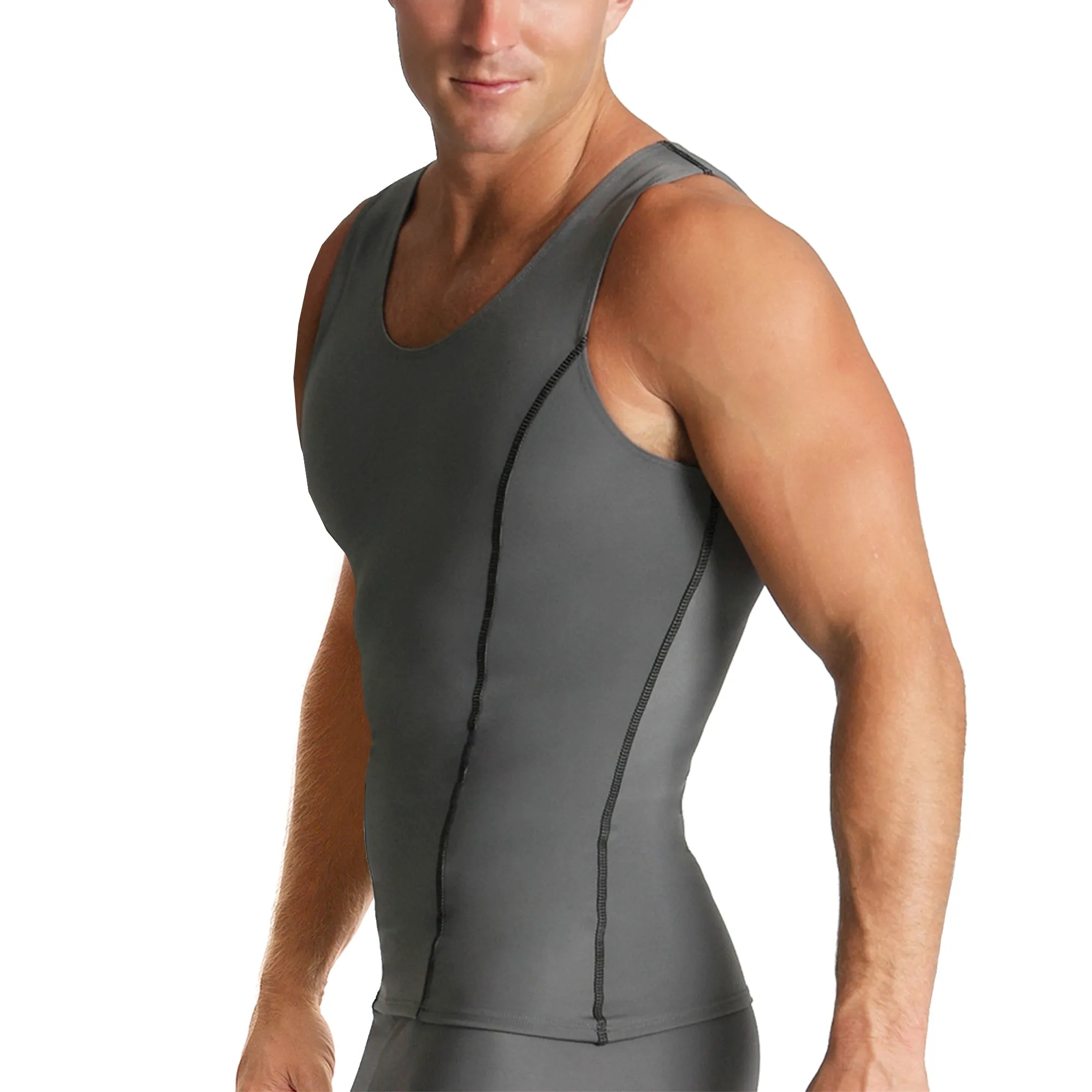 Insta Slim Active Compression Contrast Stitching Muscle Tank MA0221