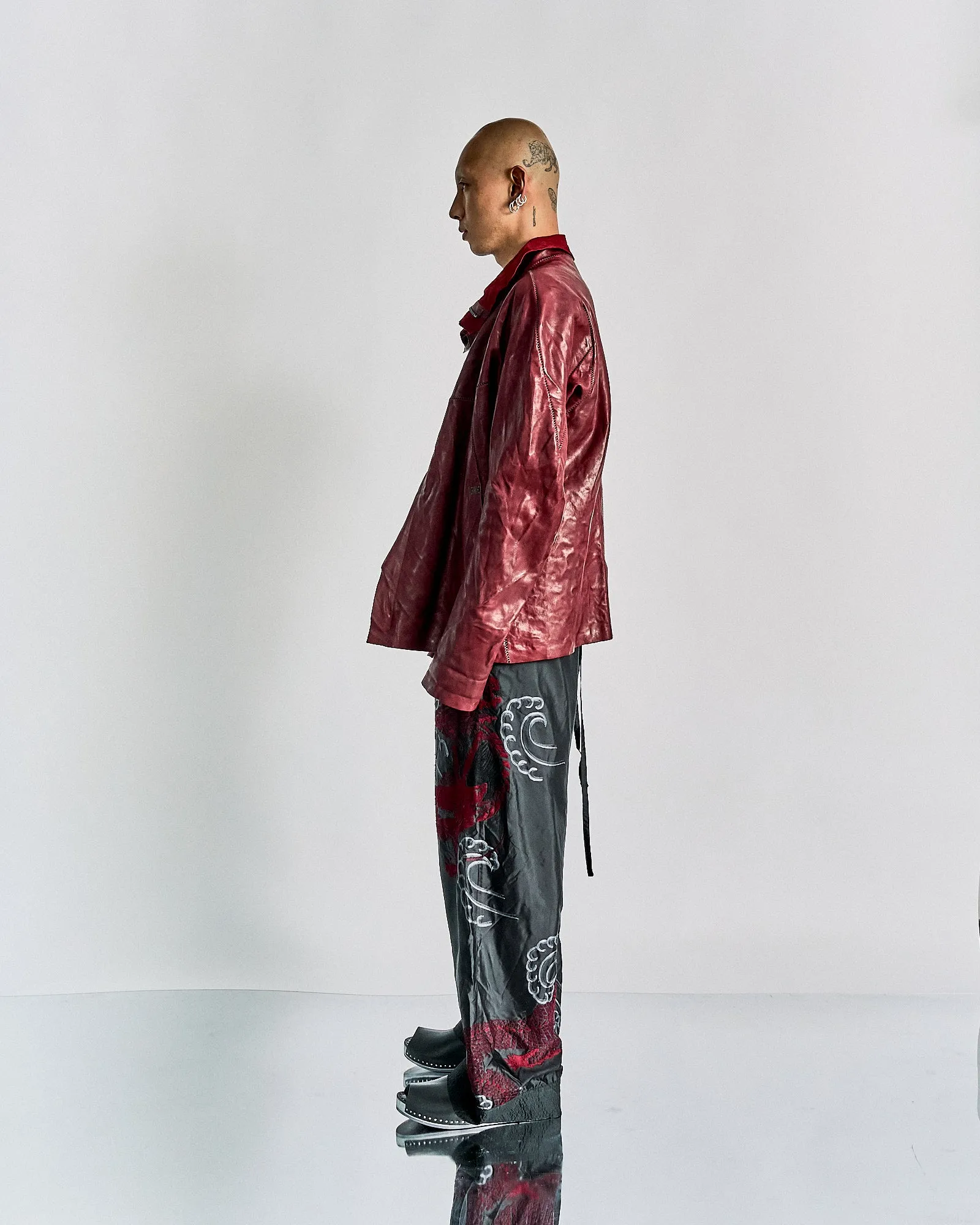 Isaac Sellam Patchwork leather staple spine jacket