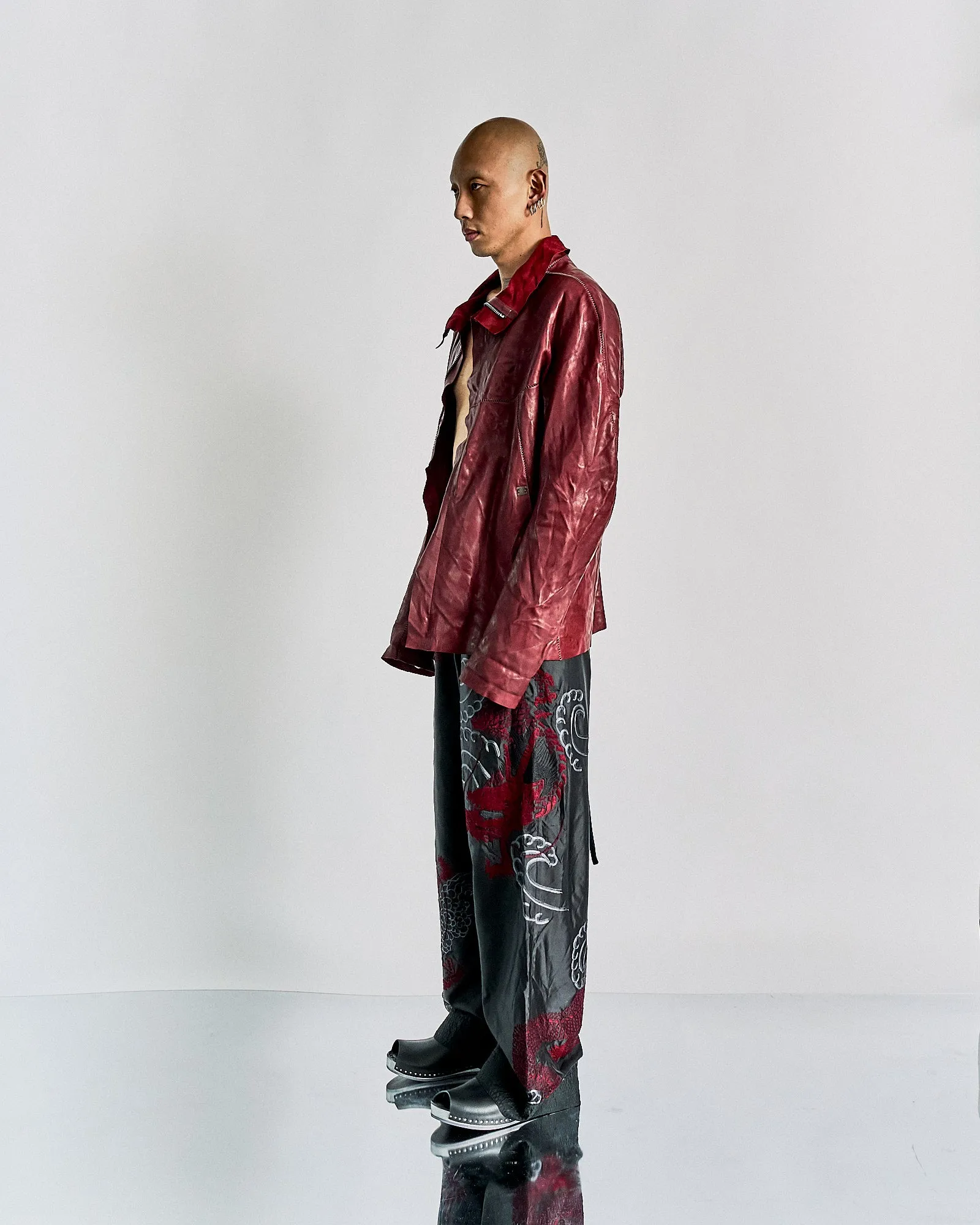 Isaac Sellam Patchwork leather staple spine jacket