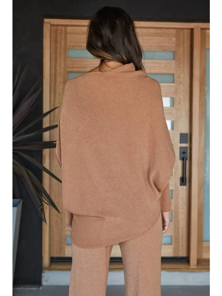 Italian Asymmetrical Sweater in Camel