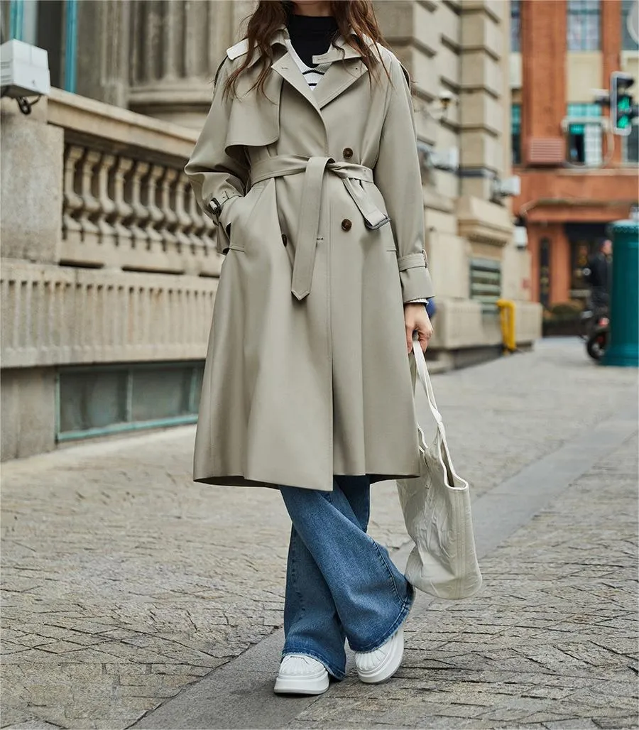 Ivyshape | Classic Belted Trench Coat