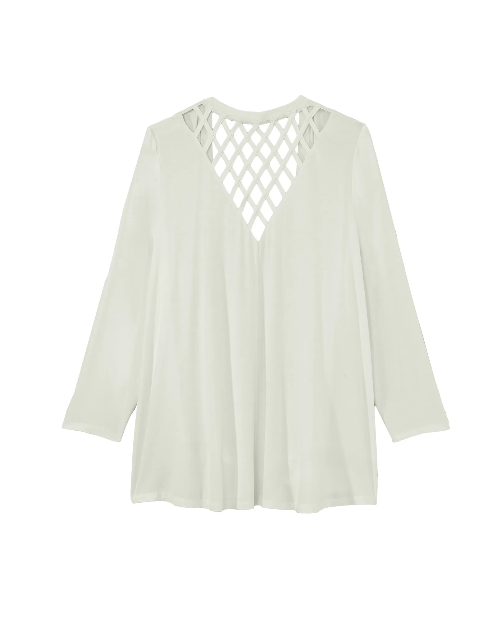 Jessica Long Sleeve Cage Back Cardigan | Ivory