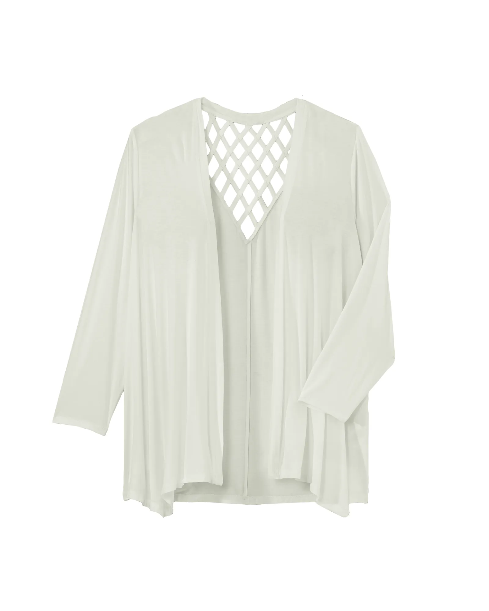 Jessica Long Sleeve Cage Back Cardigan | Ivory