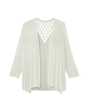 Jessica Long Sleeve Cage Back Cardigan | Ivory