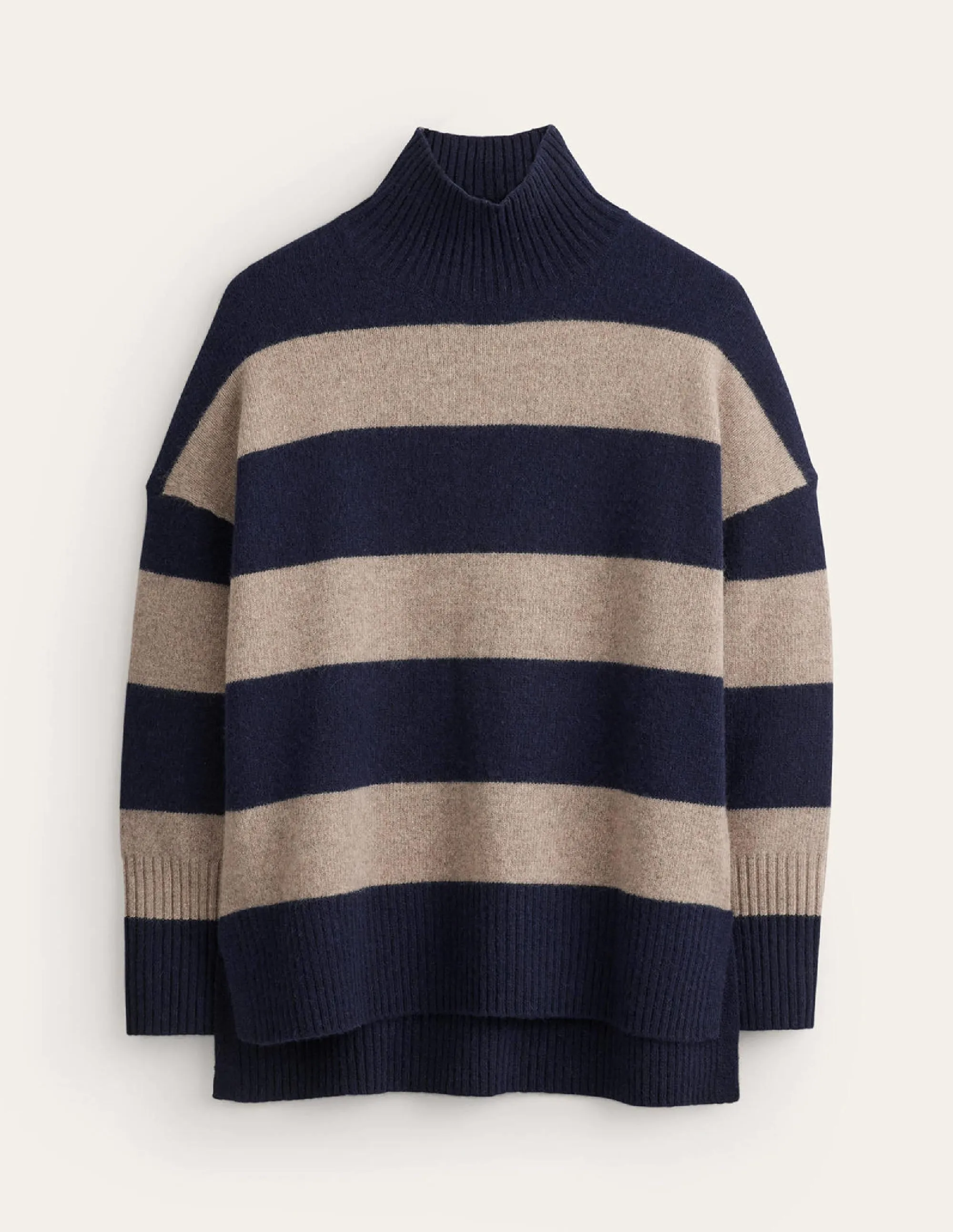 Jessica Oversized Jumper-Navy and Chinchilla Melange