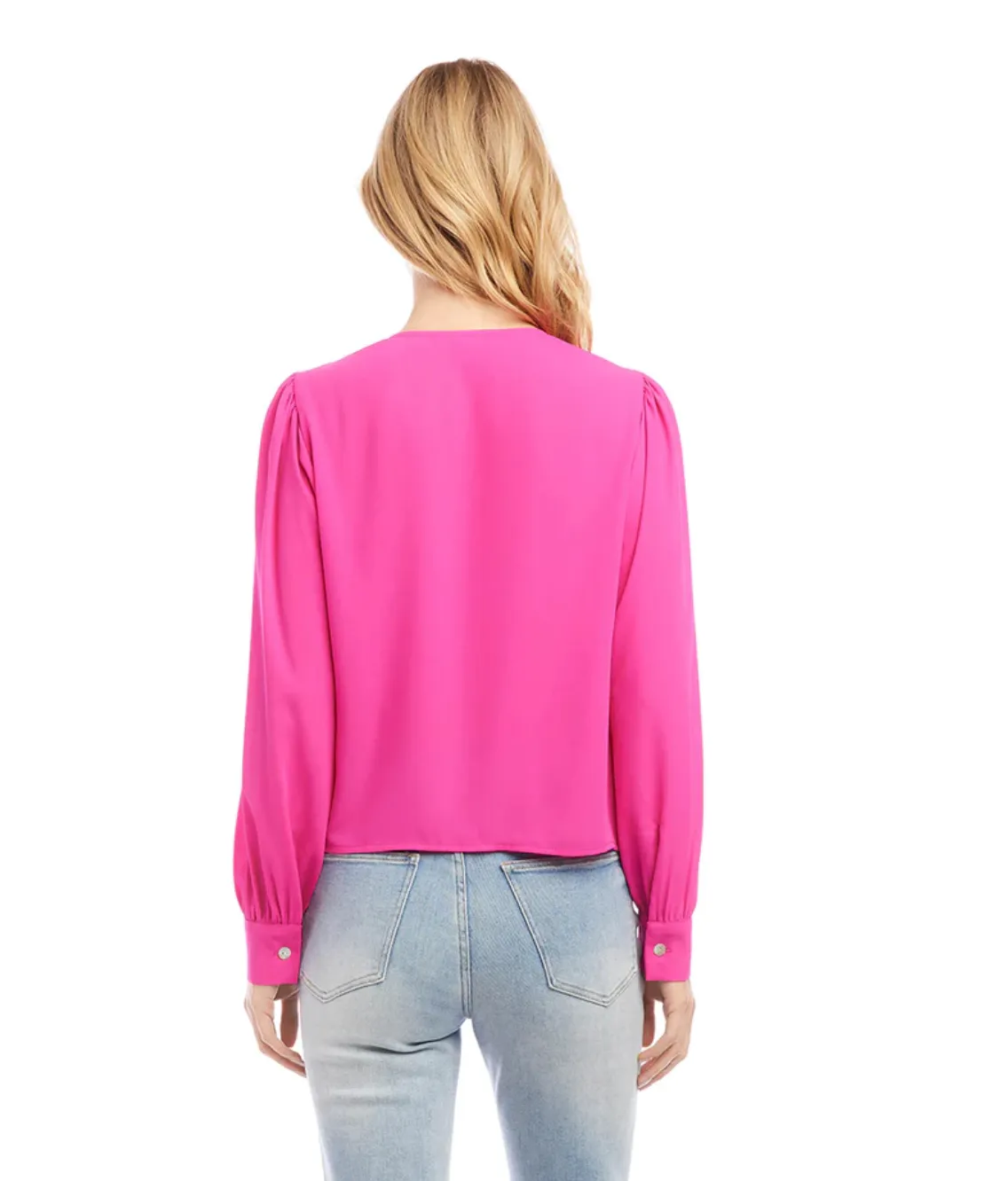 Karen Kane - Drape Front Top - Hot Pink