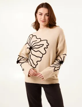 Large Flower Embroidery Jumper