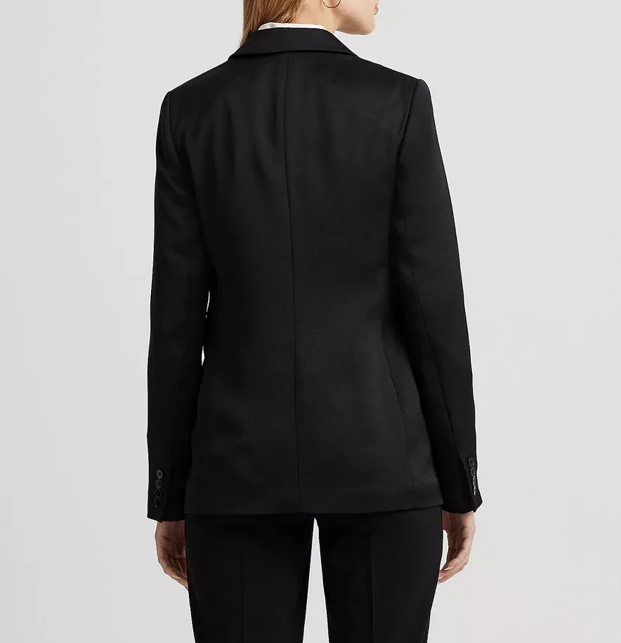 LAUREN RALPH LAUREN Double-Breasted Satin Crepe Blazer