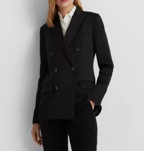 LAUREN RALPH LAUREN Double-Breasted Satin Crepe Blazer