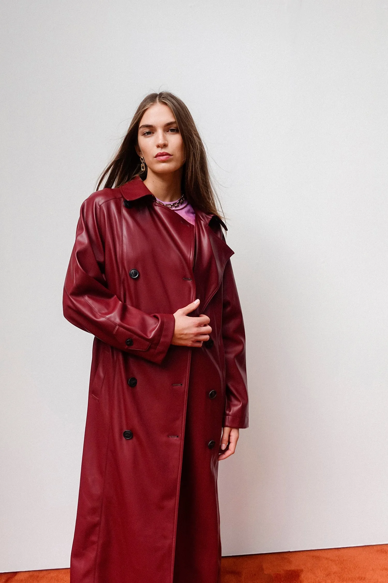 Lee Leather Trench Shiraz