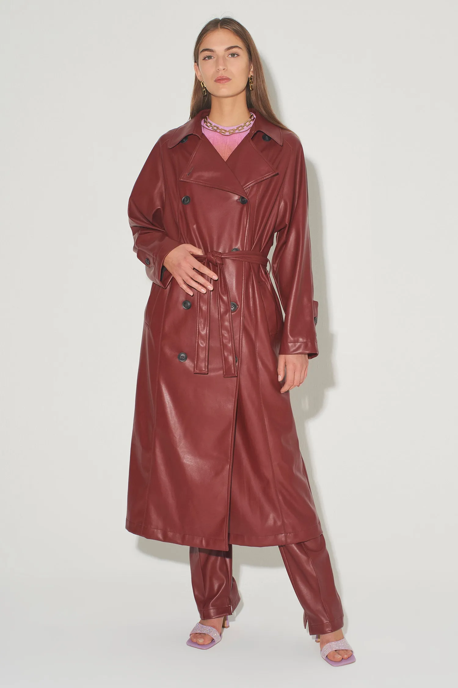 Lee Leather Trench Shiraz