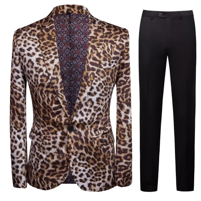 Leopard Print Men Suit