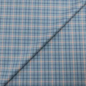 Light Blue Windowpane Wool Dorsilk Dormeuil Fabric