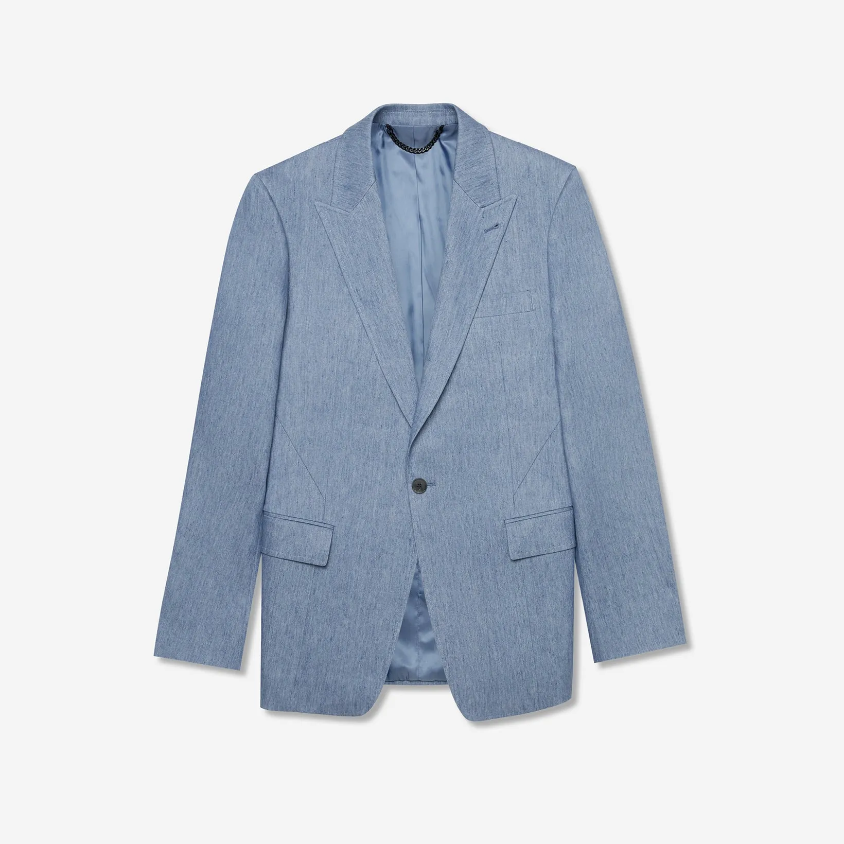 Linen Cotton Sateen Blazer Chambray