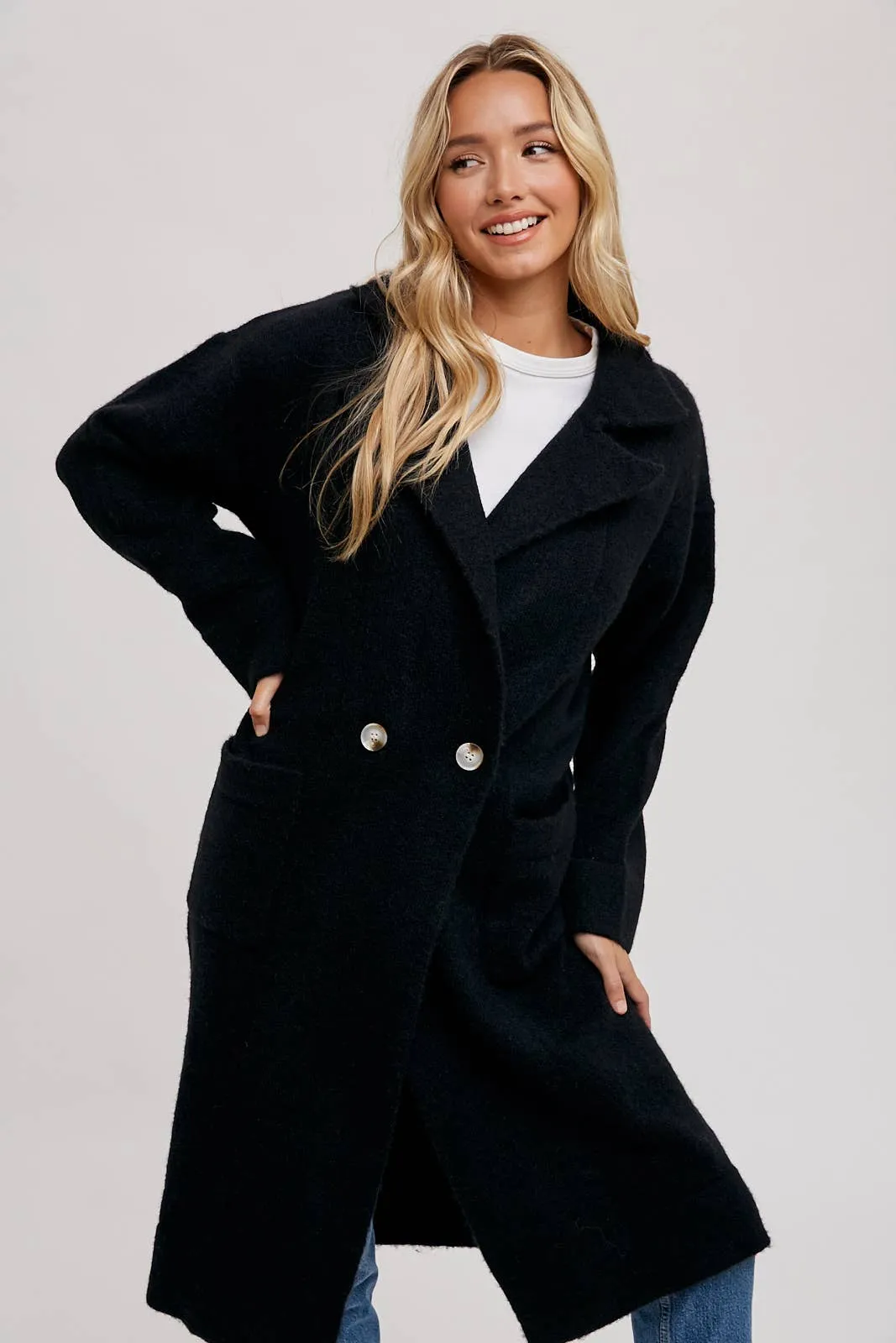 LONG LINE SWEATER TRENCH COAT