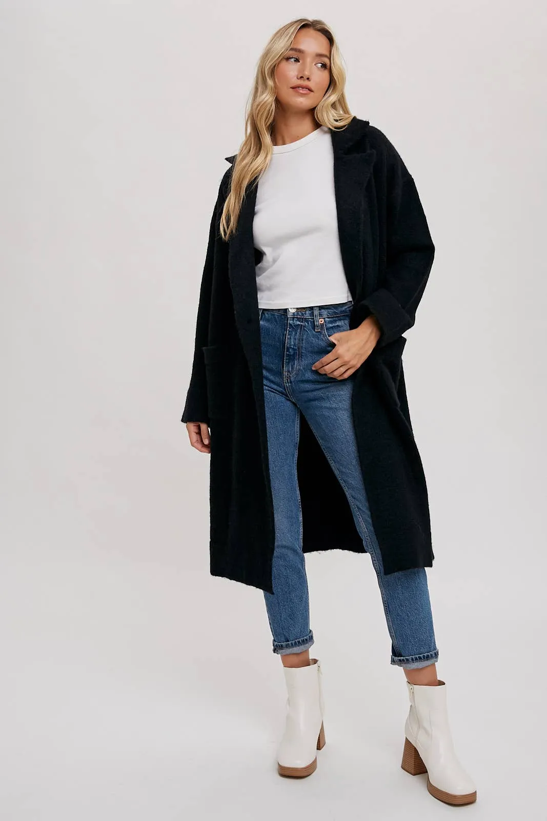 LONG LINE SWEATER TRENCH COAT