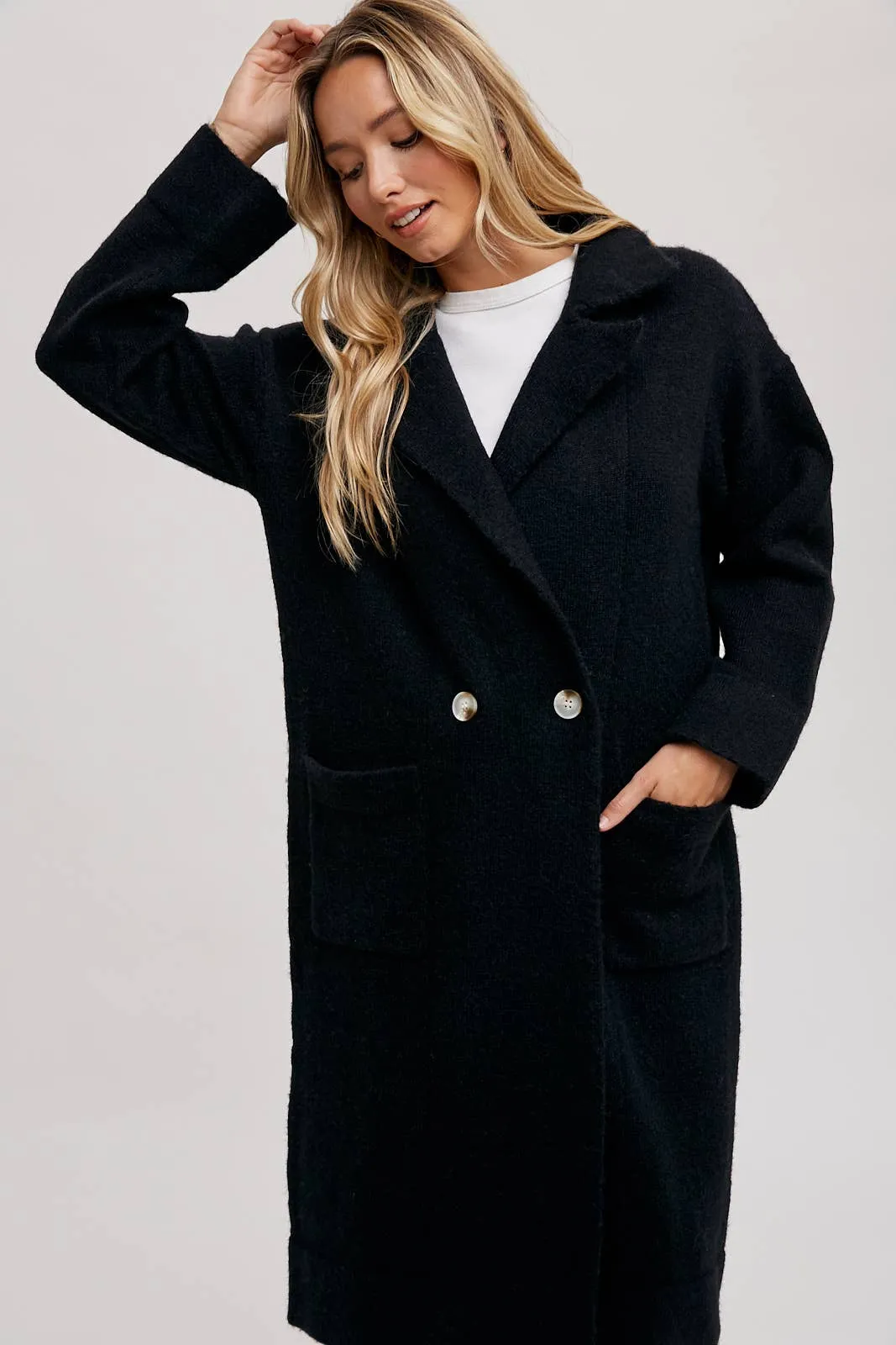 LONG LINE SWEATER TRENCH COAT