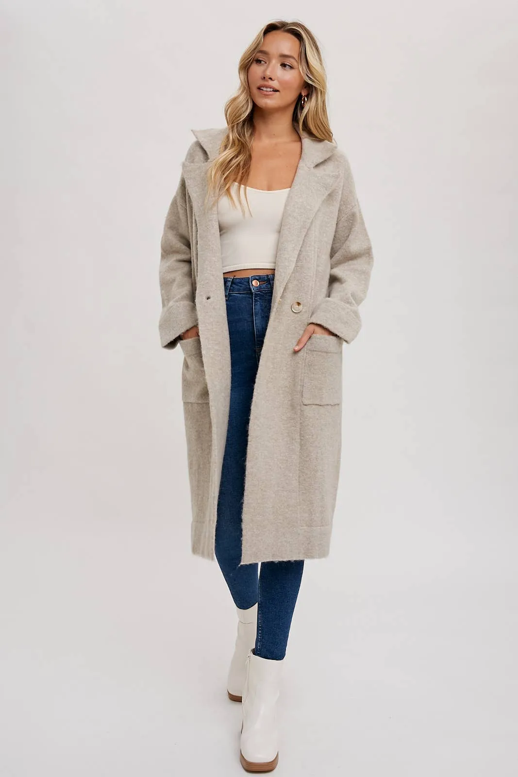 LONG LINE SWEATER TRENCH COAT