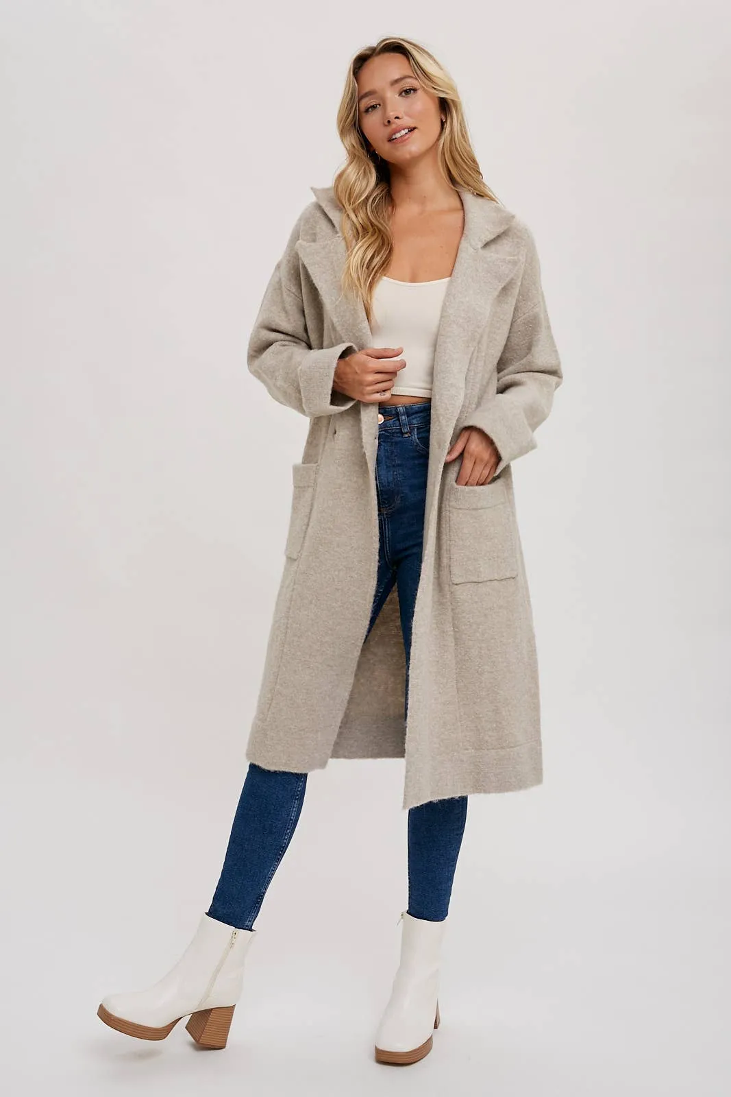 LONG LINE SWEATER TRENCH COAT