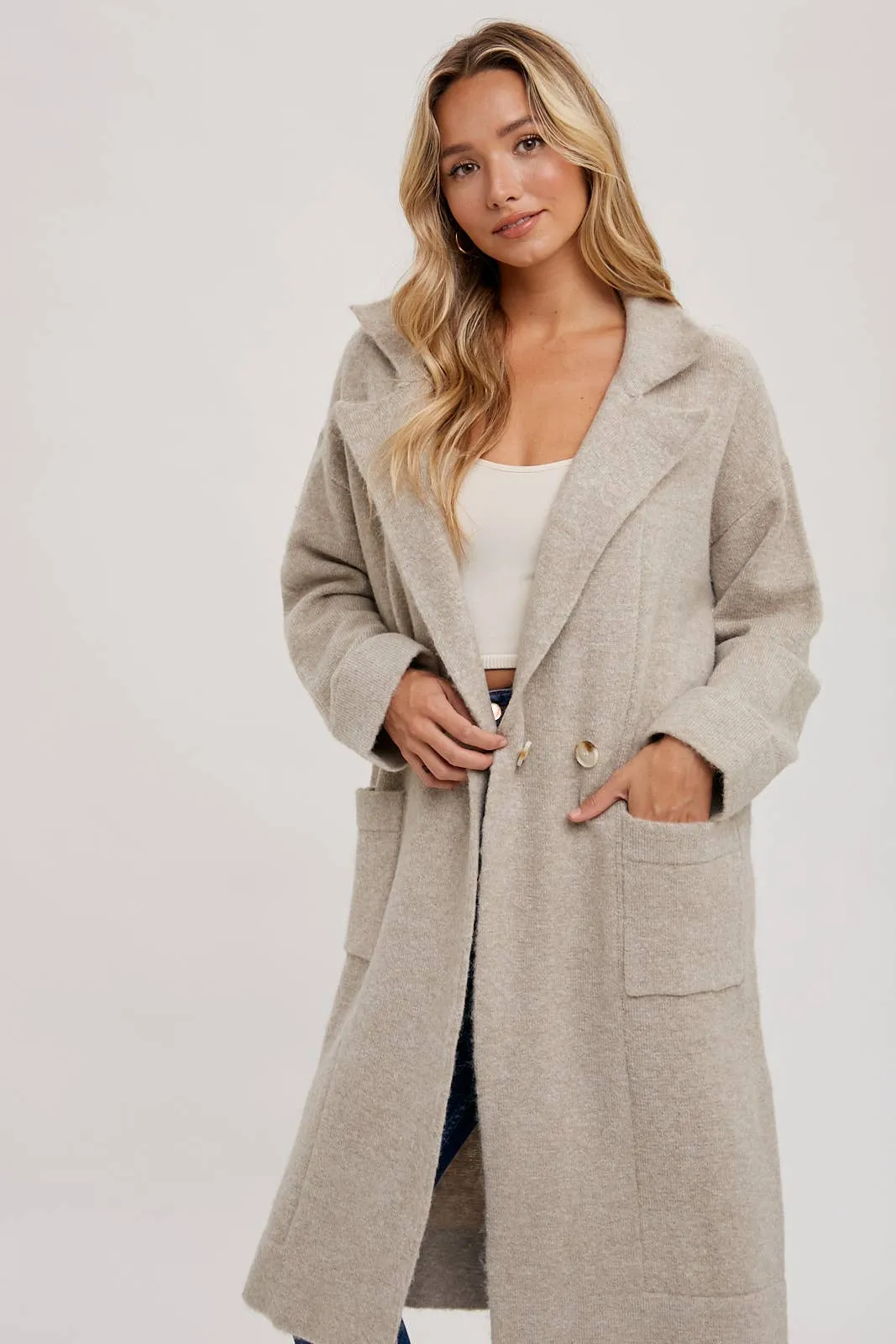 LONG LINE SWEATER TRENCH COAT