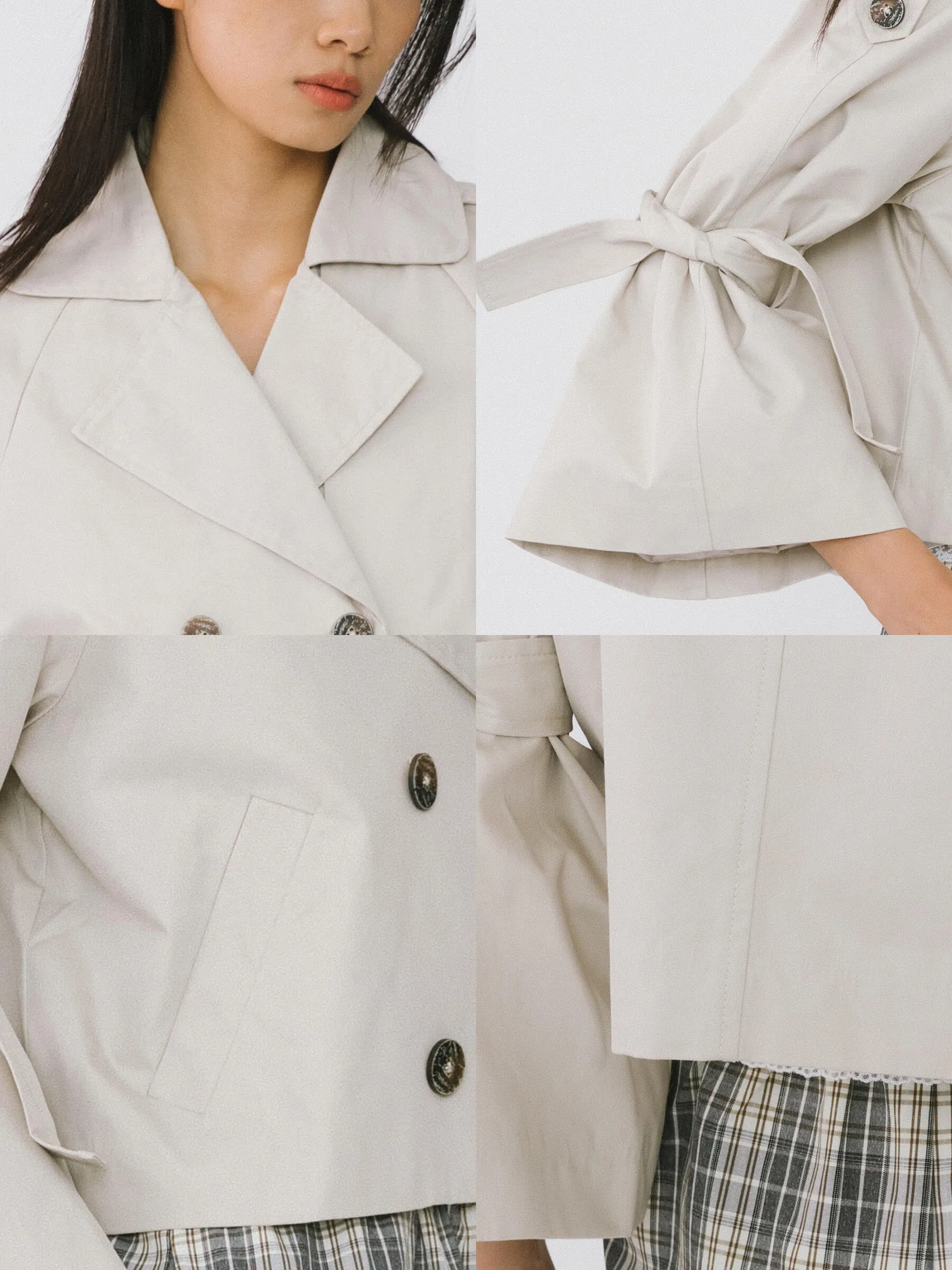 Loose Sleeved Short Trench Coat