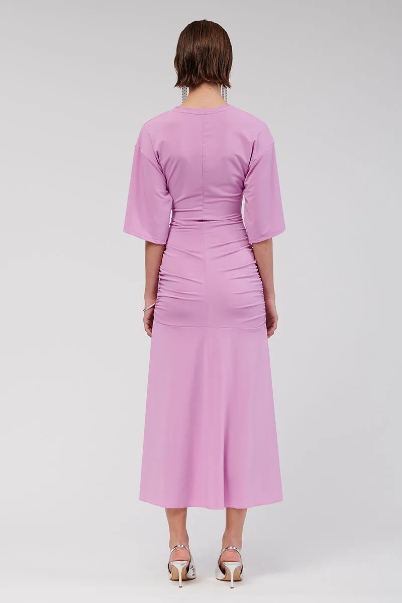 Lucia T-Shirt Ruched Maxi Dress - Lilac