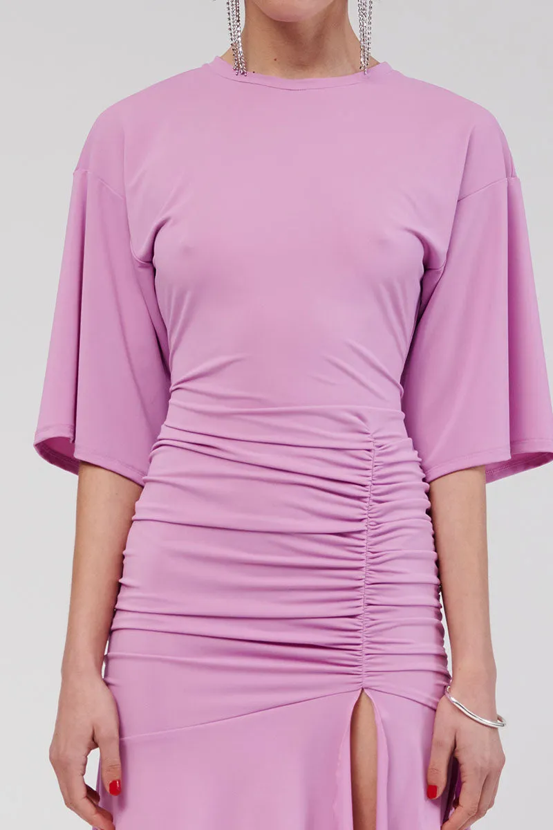 Lucia T-Shirt Ruched Maxi Dress - Lilac