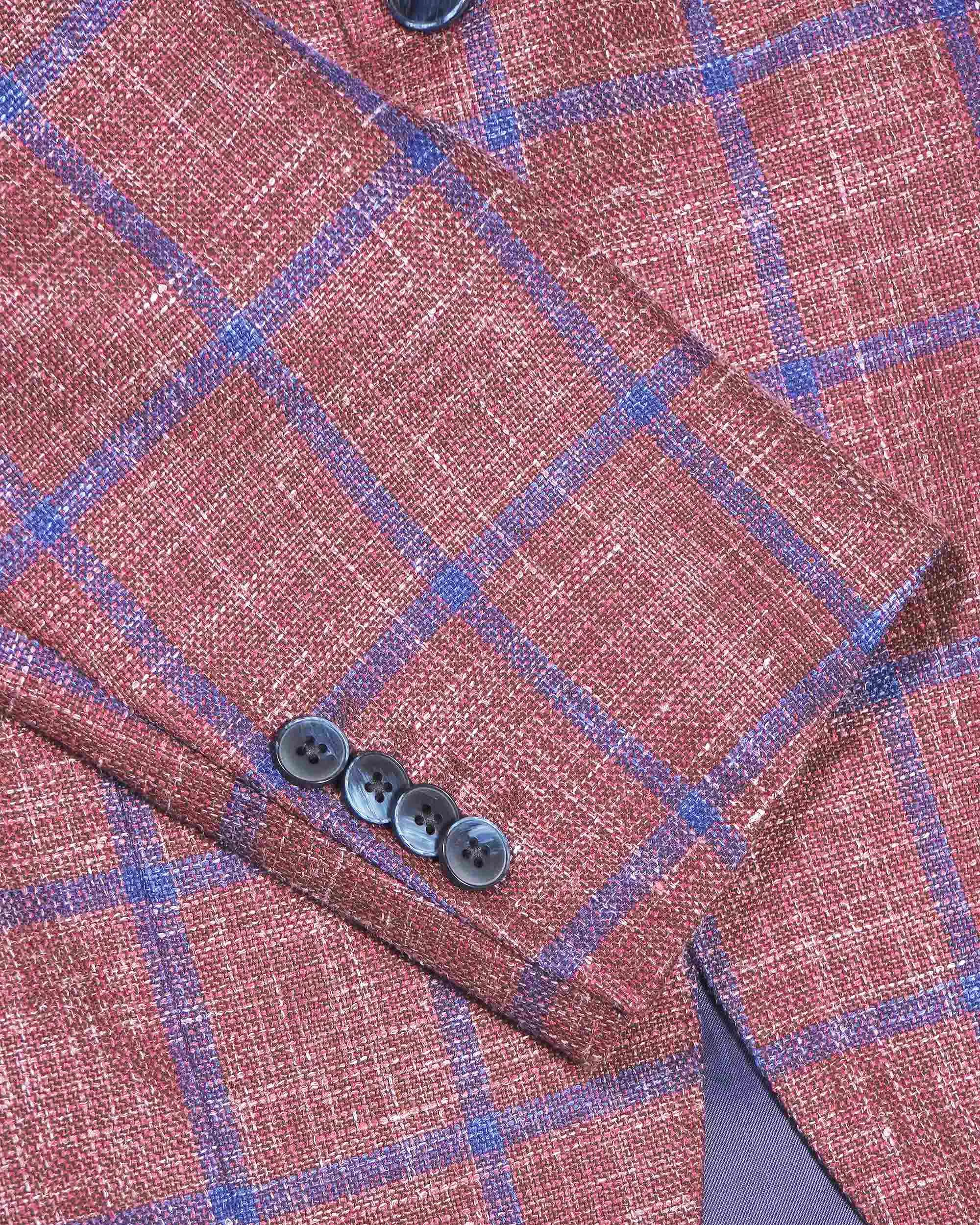 Luigi Bianchi Checkered Wool-Silk-Linen Sports Jacket - Wine