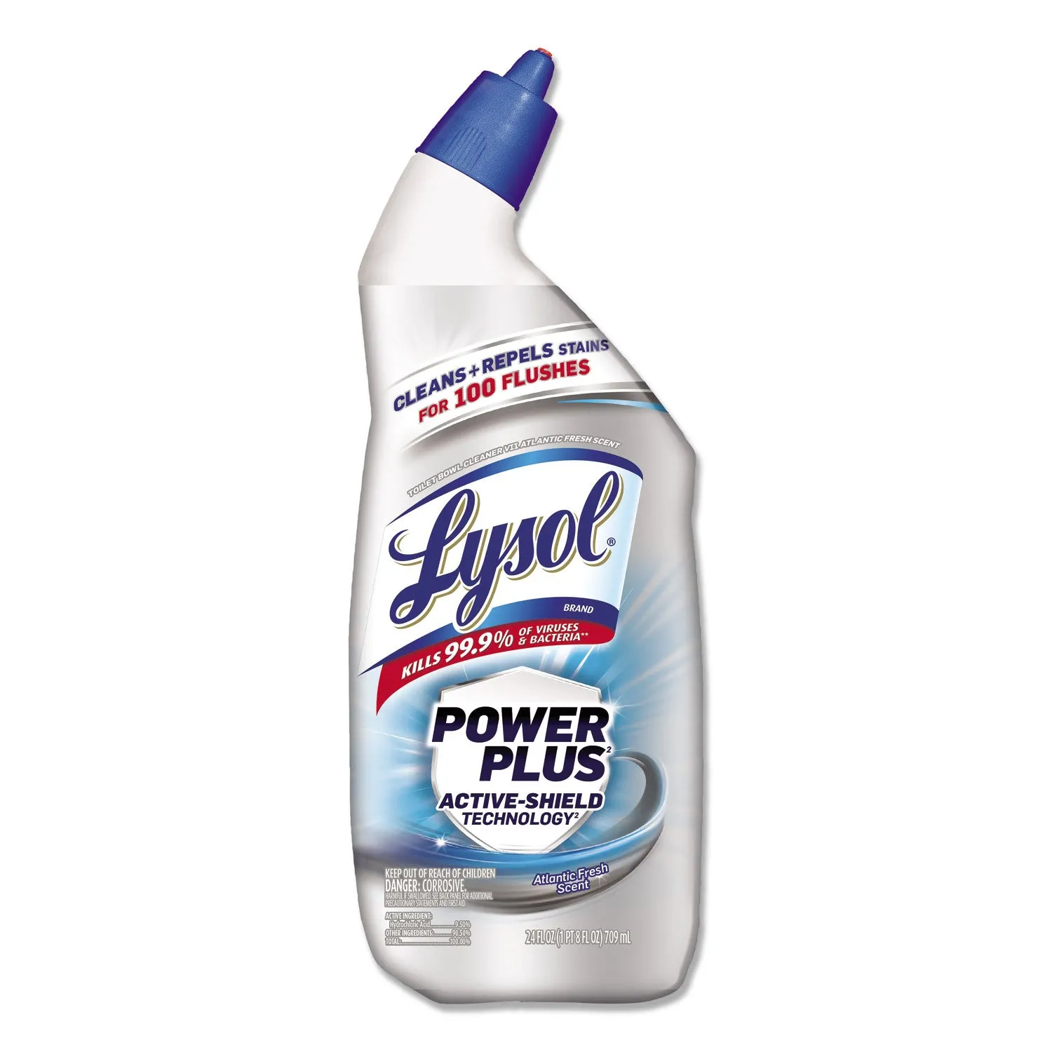 Lysol Power Plus Toilet Bowl Cleaner, Atlantic Fresh, 24 Oz, 9/Carton - RAC96307