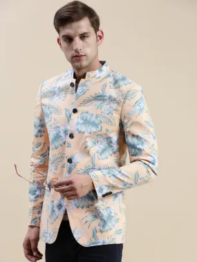 Men Coral Printed Casual Blazer