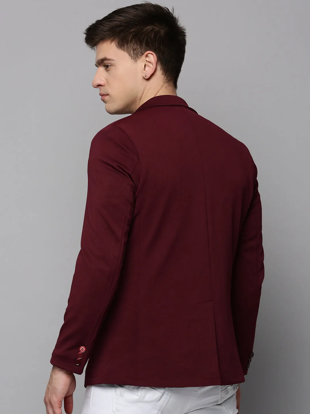 Men Red Solid Blazer