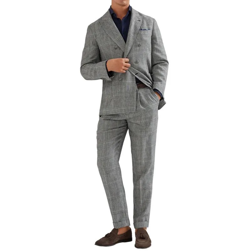 Men's Classic Straight Check Suit Pants 44382533F