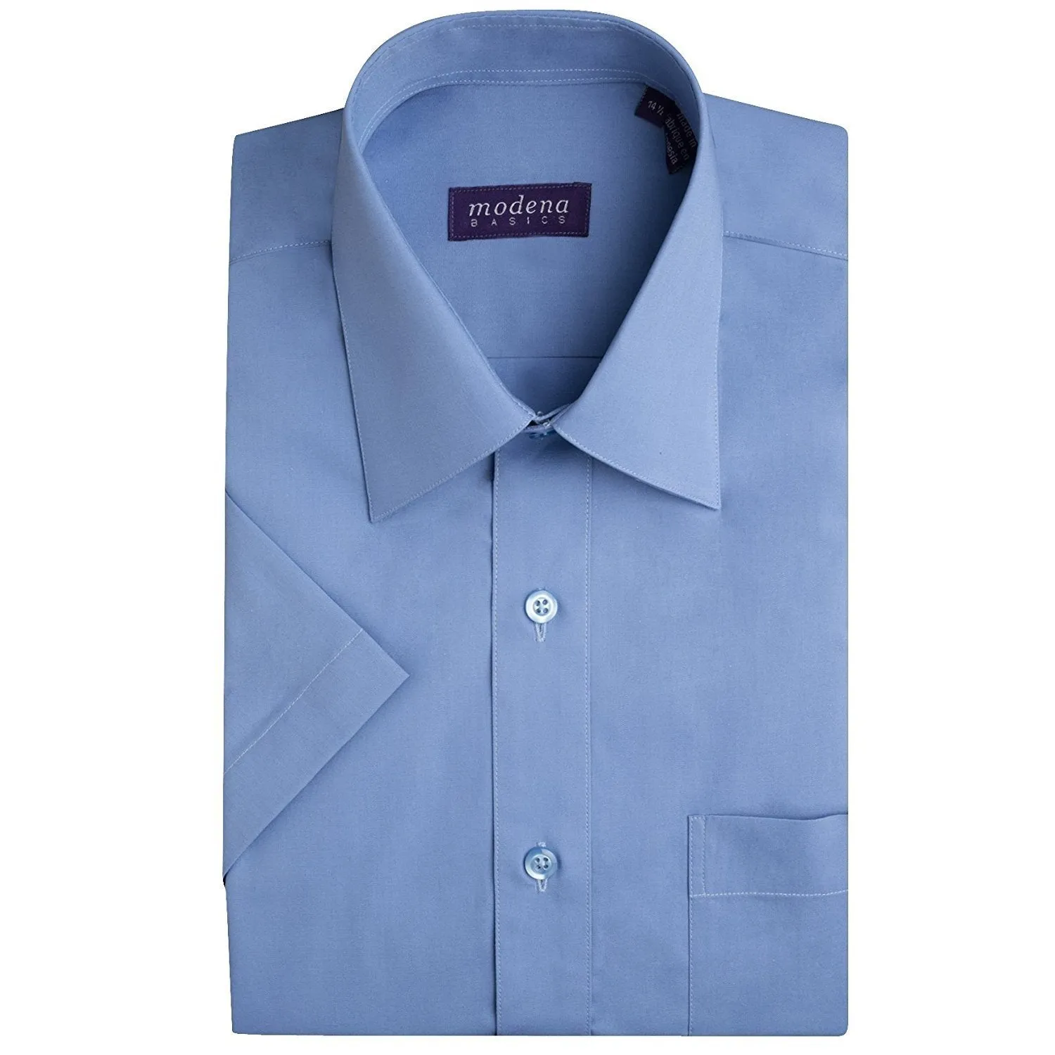 Modena Men's Short Sleeve Solid Dress Shirt - Including Big & Tall