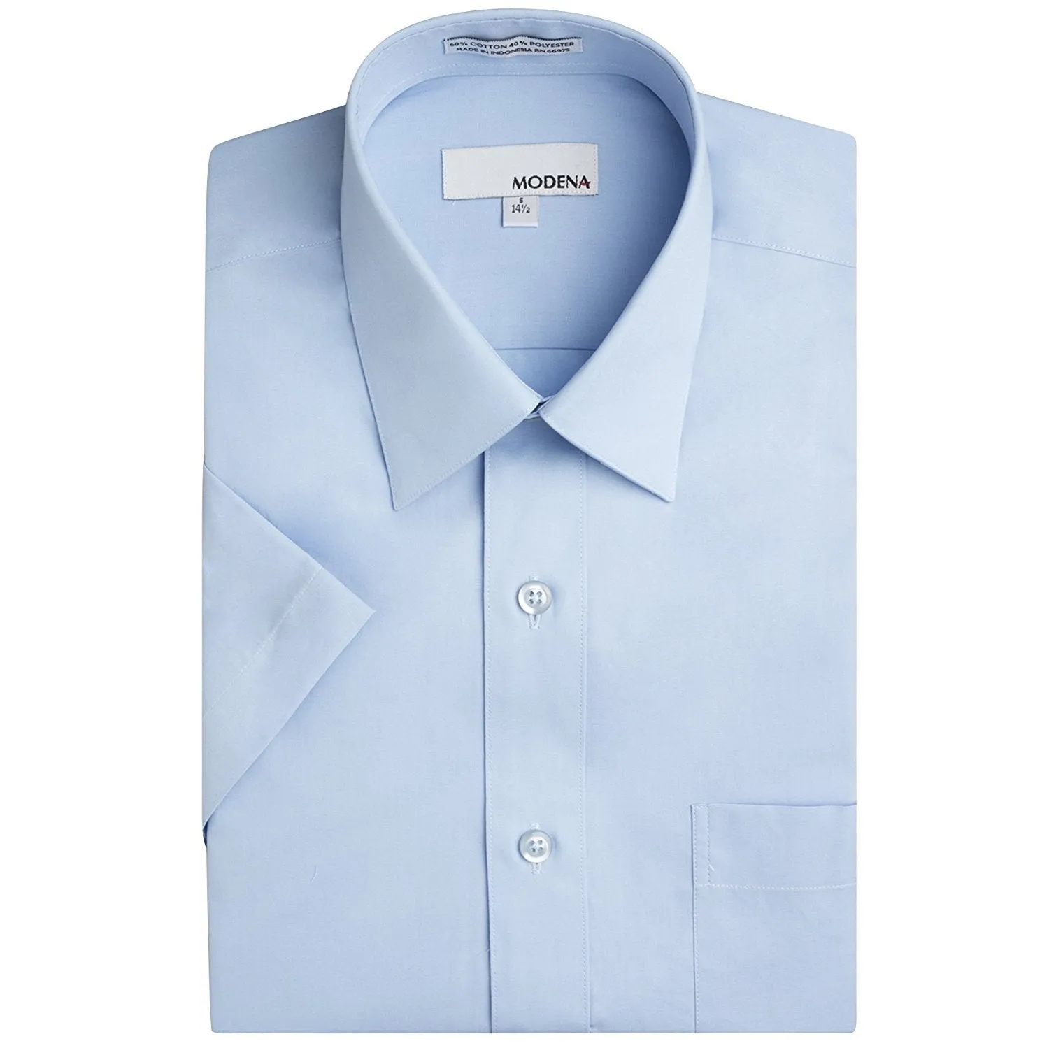 Modena Men's Short Sleeve Solid Dress Shirt - Including Big & Tall