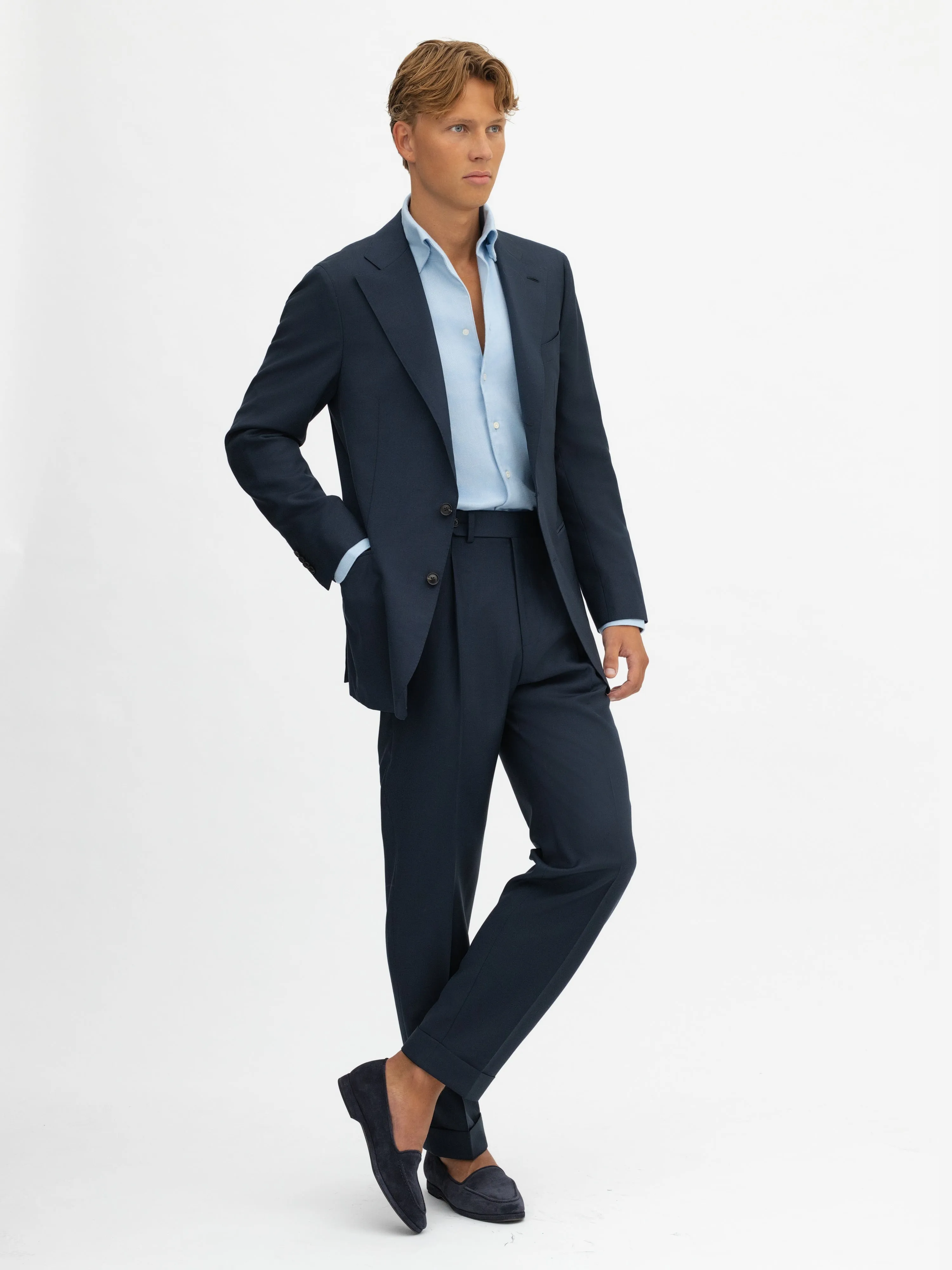 Navy S130 Wool Suit (SB)