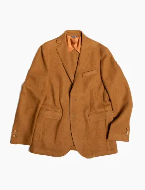 Ochre Yellow Basket Weave Wool Blazer