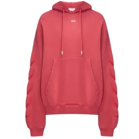 Off White St Matthew Design Skate Fit Washed Red Hoodie