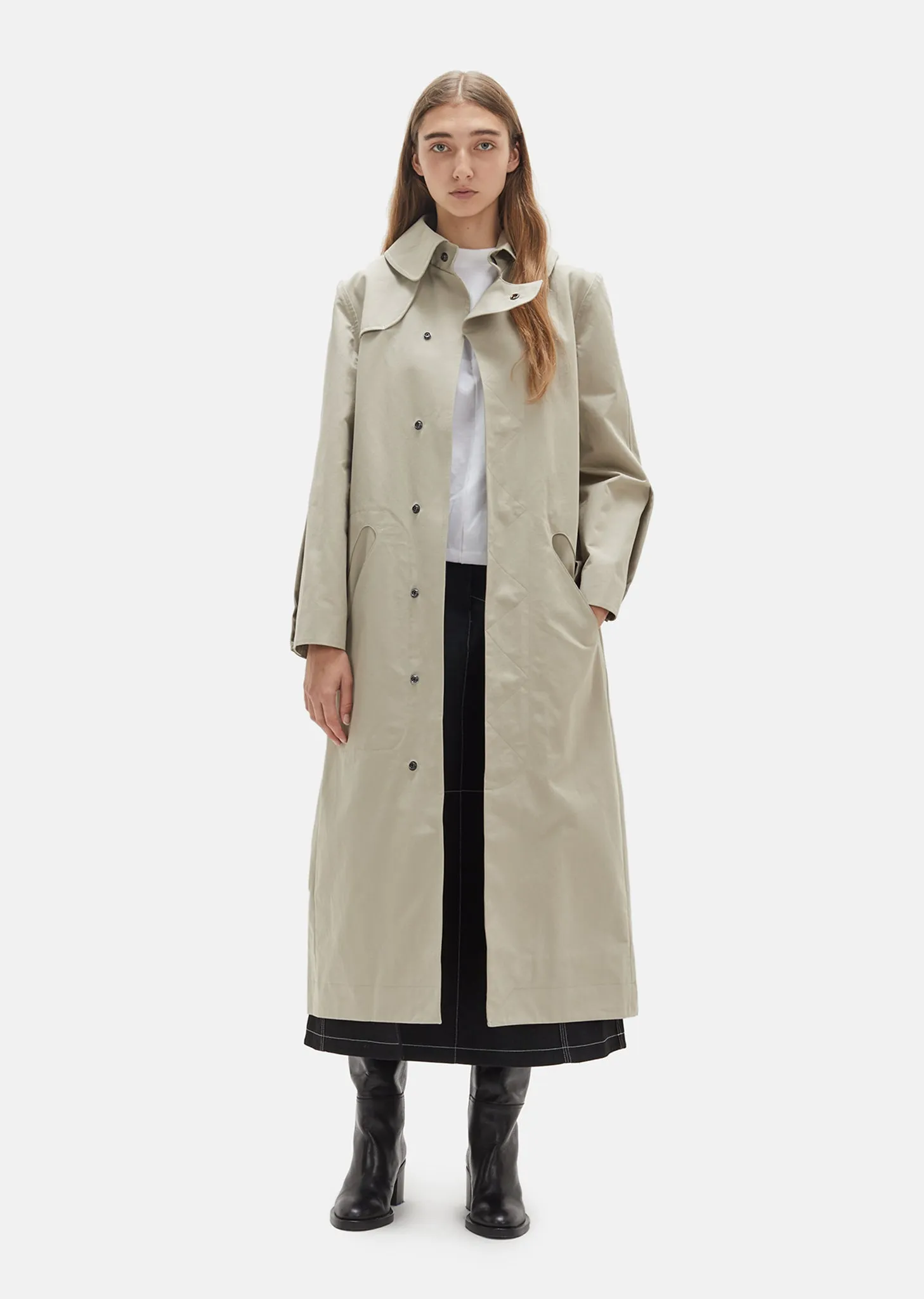 Ovular Cutout Trench Coat