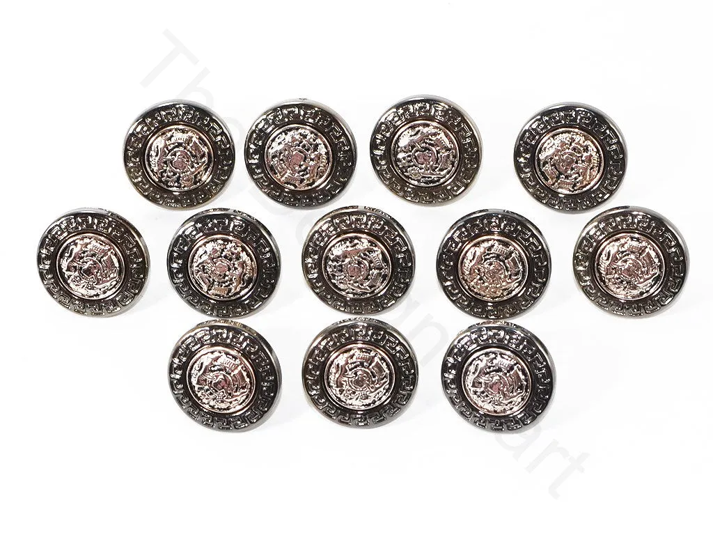 Oxidised Silver Rose Gold Coat Buttons