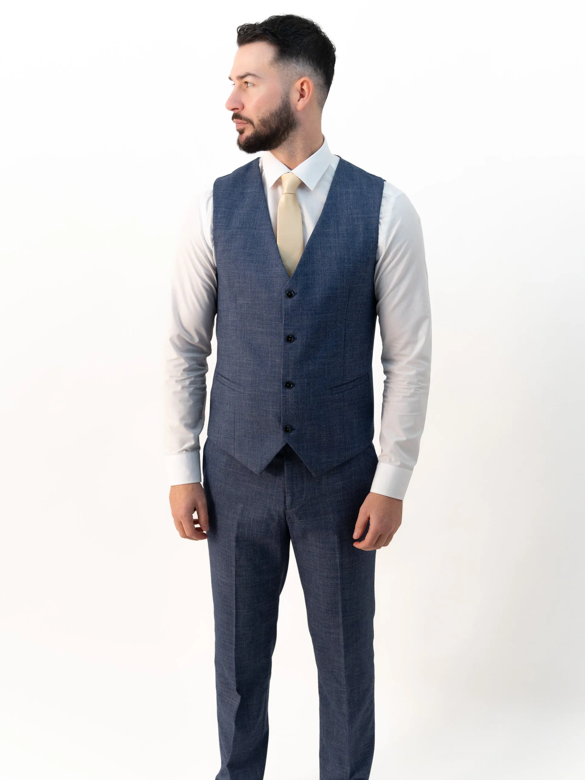 Paolo Sky Blue Double Breasted Three Piece Suit